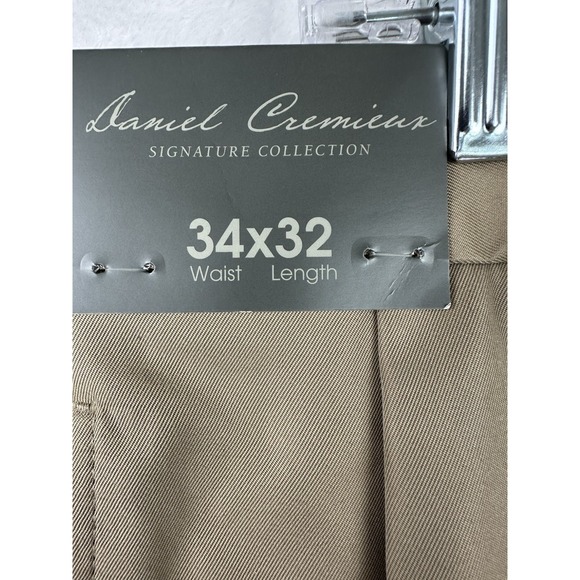 Daniel Cremieux Signature Collection Men's 34 x 30 Dress Pants Pleated NWT Khaki - Picture 4 of 14
